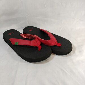 Sanuk Yoga Mat II Flip Flops Red NWOT